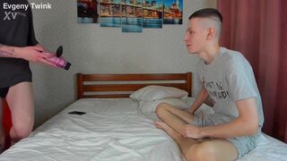 Alex Cute & Evgeny Twink beg for a hard, uncut dick to play with and swallow every last drop