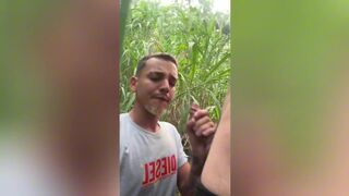 Novin Carioca & Jhulian Moura explore each other's bodies in wild woods encounter