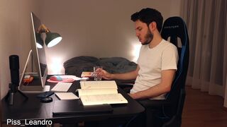 Leandro Bellmer's Muscular Body Takes a Hard Pounding & a Golden Shower in a Glass - 1 image