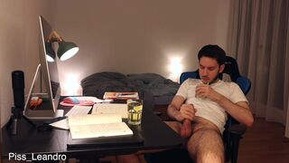 Leandro Bellmer's Muscular Body Takes a Hard Pounding & a Golden Shower in a Glass