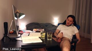 Leandro Bellmer's Muscular Body Takes a Hard Pounding & a Golden Shower in a Glass