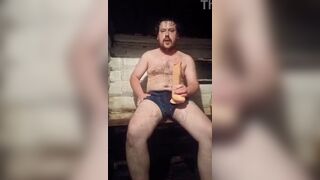 Watch this Russian stud ride his fat ass after deep drilling and take a creamy surprise