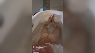 Ryderboy's perfect bubble butt and massive cock get a steamy bath from college hotness