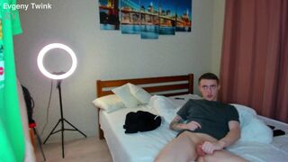 Alex Cute dominates skinny Evgeny Twink with his uncut monster cock up close