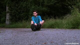 Leandro Bellmer gets caught peeing in public and jerks off like a pro