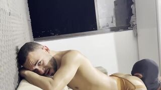 Little Bitch Sexy's tight ass takes a pounding from a well-endowed guy while getting her tight pussy pounded hard