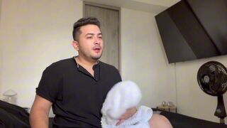 Watch me tease my man's big butt while he washes with my sensual touch - I was completely exposed and the sexual tension was impossible to ignore