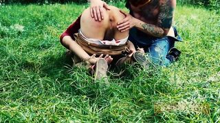 James Oakleigh & his buddy dominate tattooed dude with a wild threesome in the great outdoors