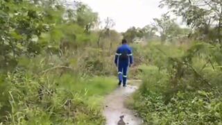 Luccas Melo and The Hunter's wild bareback anal action on the wall!