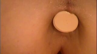 Watch this hot amateur babe pleasure herself with a dildo while getting her tight ass drilled hard