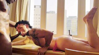 Gonzales pounds tight backdoor of amateur babe with his BBC in raw interracial action