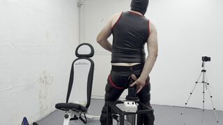 Mrspeedy's Anal Adventure: Watch him stretch his tight ass with a huge dildo machine, plug, and cum in sexy leggings