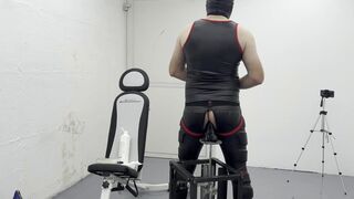 Mrspeedy's Anal Adventure: Watch him stretch his tight ass with a huge dildo machine, plug, and cum in sexy leggings