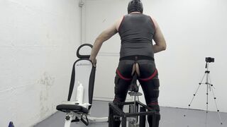 Mrspeedy's Anal Adventure: Watch him stretch his tight ass with a huge dildo machine, plug, and cum in sexy leggings
