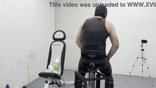 Mrspeedy's Anal Adventure: Watch him stretch his tight ass with a huge dildo machine, plug, and cum in sexy leggings