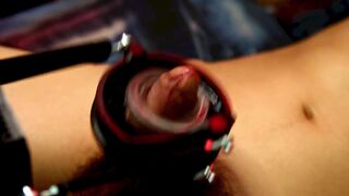 Watch this kinky amateur guy test his manhood with a kinky toy until it's ready to wear off!