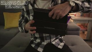 Watch Darkly Dimeo unbox twirl toy from CUPSLAND & get wild with a juicy load