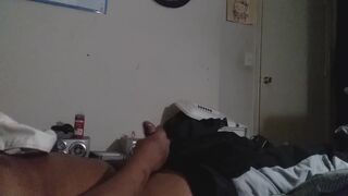 Chubby Menace rubs his oily hands on himself while massaging his chubby body