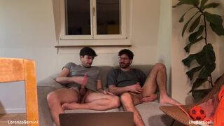 Watch Lorenzo Bernini & Elio Botticelli's first time with a straight dude's monster cock - bisexual boy on boy action!