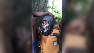 Sexy Porchy21 & her friends share a wild outdoor threesome with a black cock lover - 5 image