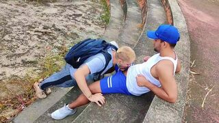 Perseu Teu Semi Deus goes wild with raw ass-to-mouth action in ruins of the trail