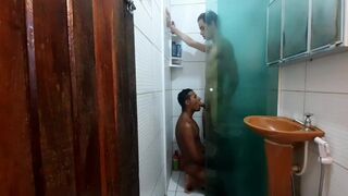 Step-neighbor's son showers, and Ari and Junior get their asses stretched by a massive black rod