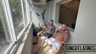 Rei Salmao can't resist tasting Brazilian pussy while getting her ass drilled by Big Harrys and Big Liam in Uncutlatinos G