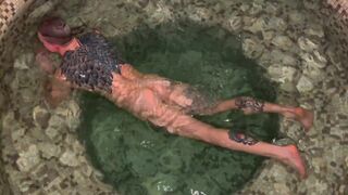 Fit body Falcon Al and Kit Belove take a hard anal pounding from a horny masseur in the bathhouse