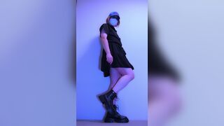 Xv77751 dominates her crossdresser with her high heels & fishnet stockings in barefoot fetish action