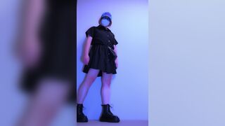 Xv77751 dominates her crossdresser with her high heels & fishnet stockings in barefoot fetish action