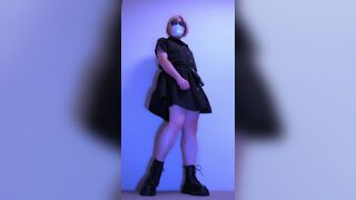 Xv77751 dominates her crossdresser with her high heels & fishnet stockings in barefoot fetish action