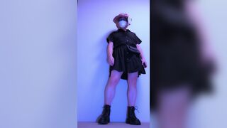 Xv77751 dominates her crossdresser with her high heels & fishnet stockings in barefoot fetish action