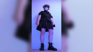 Xv77751 dominates her crossdresser with her high heels & fishnet stockings in barefoot fetish action