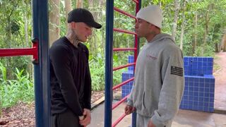 Maloka & Euerickdiaz get wild in public park with personal trainer