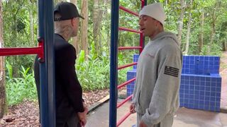 Maloka & Euerickdiaz get down and dirty with a personal trainer after a hard workout