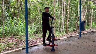 Maloka & Euerickdiaz get down and dirty with a personal trainer after a hard workout