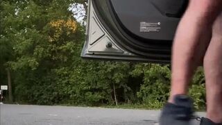 Watch as Mitchibitionist flaunts his hot body in public by taking Taylor Creek's tight pussy