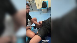Ferrazonly & Rico Marlon get down & dirty in public train ride with messy facial