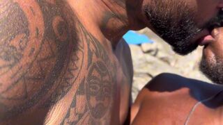 Neguim Reborn's first time on the beach with a massive black cock & ballbusting skills!