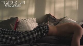Watch Darkly Dimeo's tattooed body writhe as she gets her tight pussy pounded in the morning