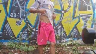 Jhon Montoya and Javier Albarran in hot pickup game with a hot Latina babe in a Nike sneaker