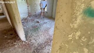 Hot big cock Archik goes wild with anal fountain & farting in public