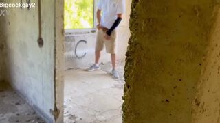 Hot big cock Archik goes wild with anal fountain & farting in public