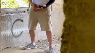 Hot big cock Archik goes wild with anal fountain & farting in public