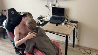 Max Gen and Ethan Lestray join stepbro in taking a big cock in their tight asses & swallowing every last drop