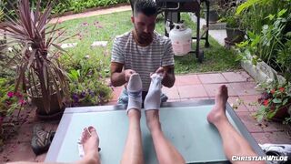 Christian Wilde and Colt Spence take turns on Nick Charms' ass and pussy in rough bareback action