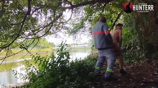 Char Avila strips & bangs The Hunter in public in her underwear