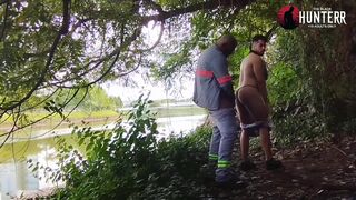 Char Avila strips & bangs The Hunter in public in her underwear