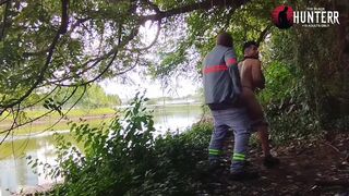 Char Avila strips & bangs The Hunter in public in her underwear