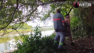 Char Avila strips & bangs The Hunter in public in her underwear